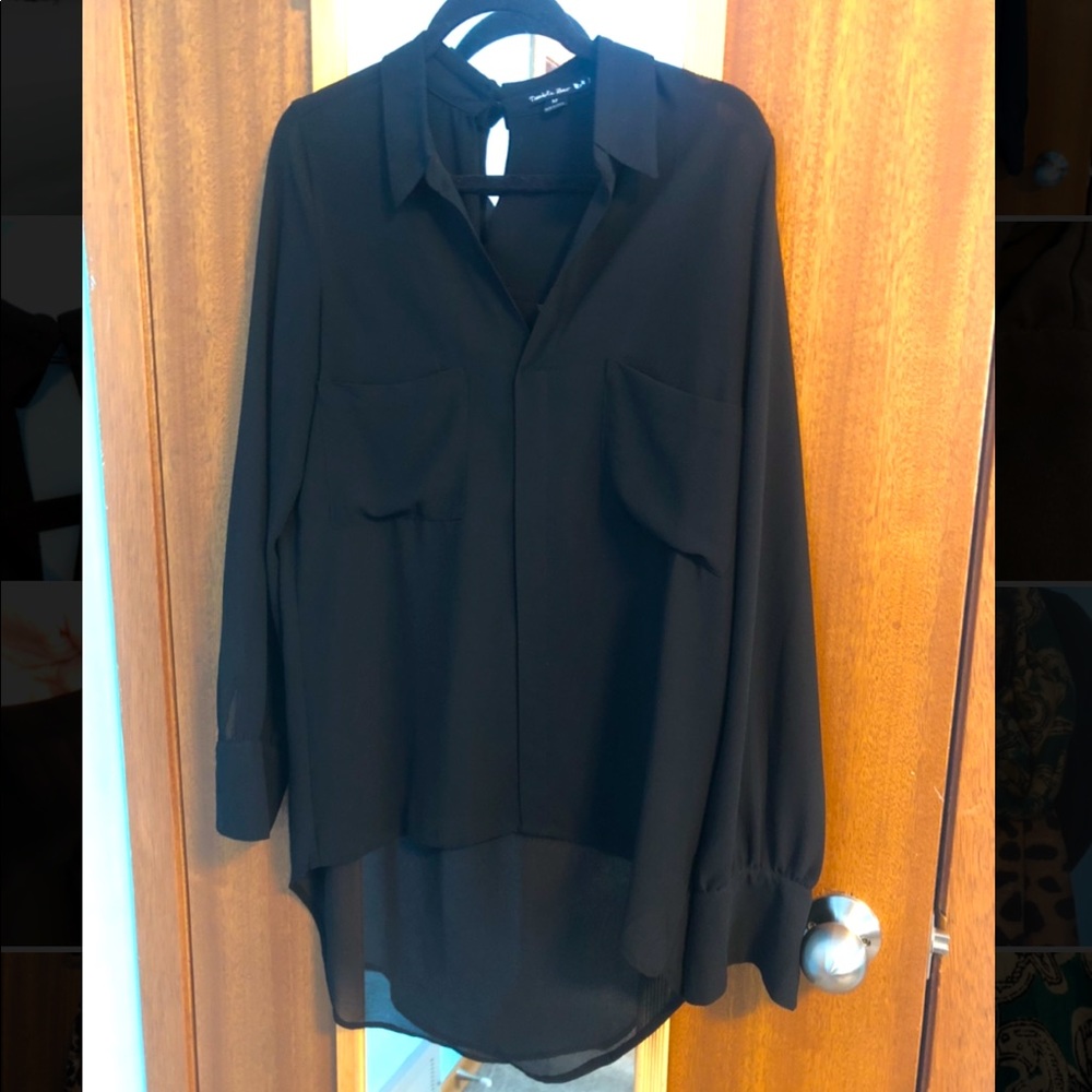 Double Zero Sheer Black Tunic